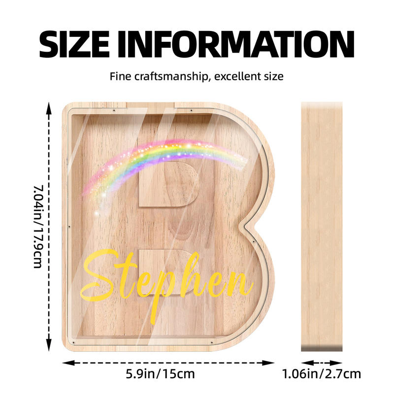 Custom Letter Piggy Bank Box