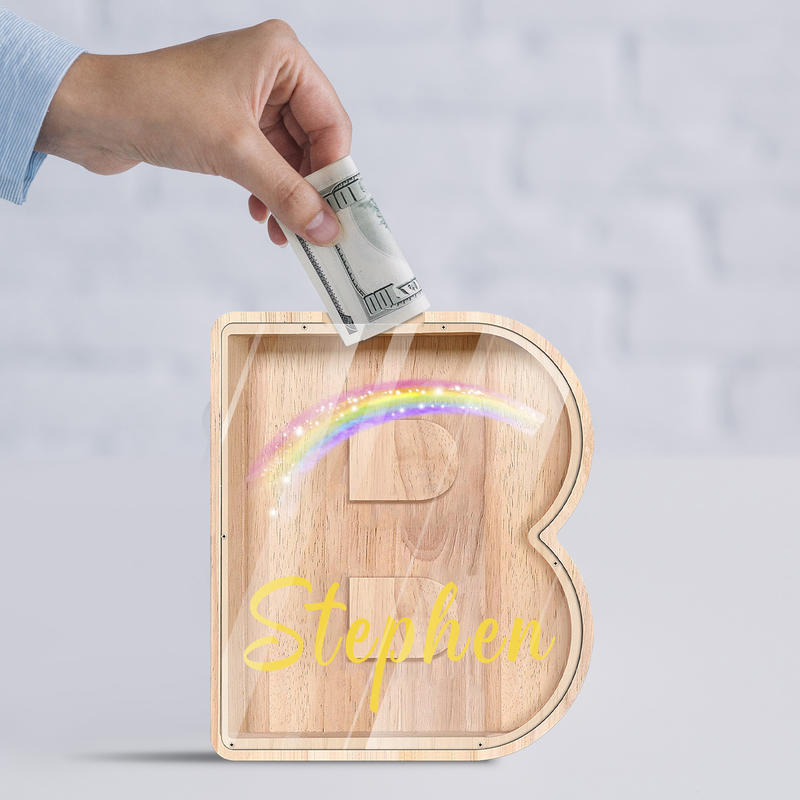 Custom Letter Piggy Bank Box