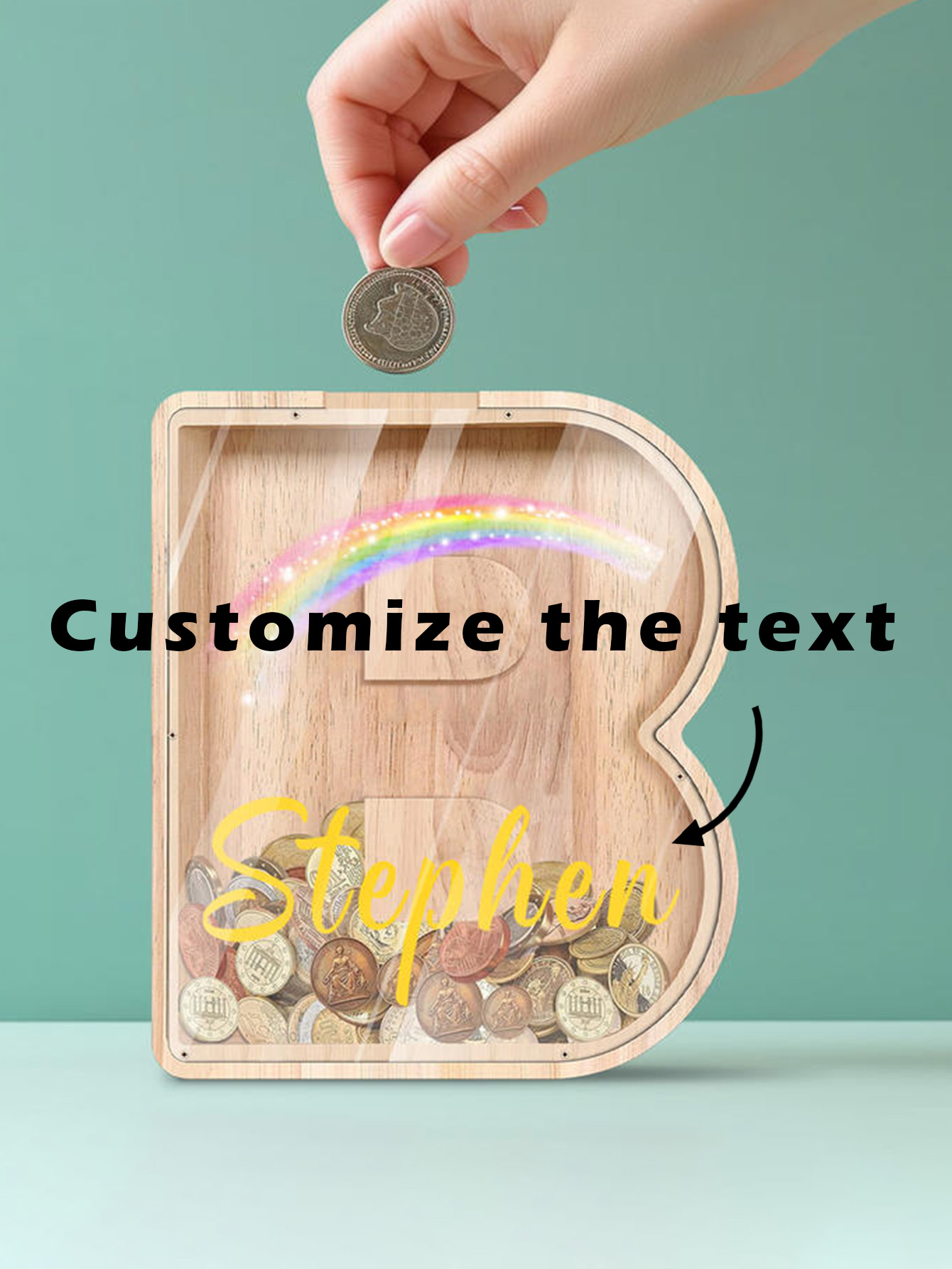 Custom Letter Piggy Bank Box