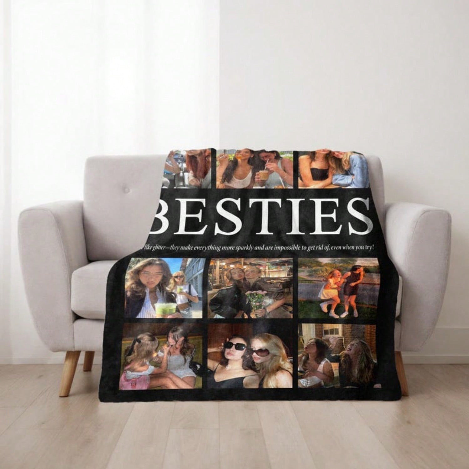 Custom Flannel Photo Blanket for Besties