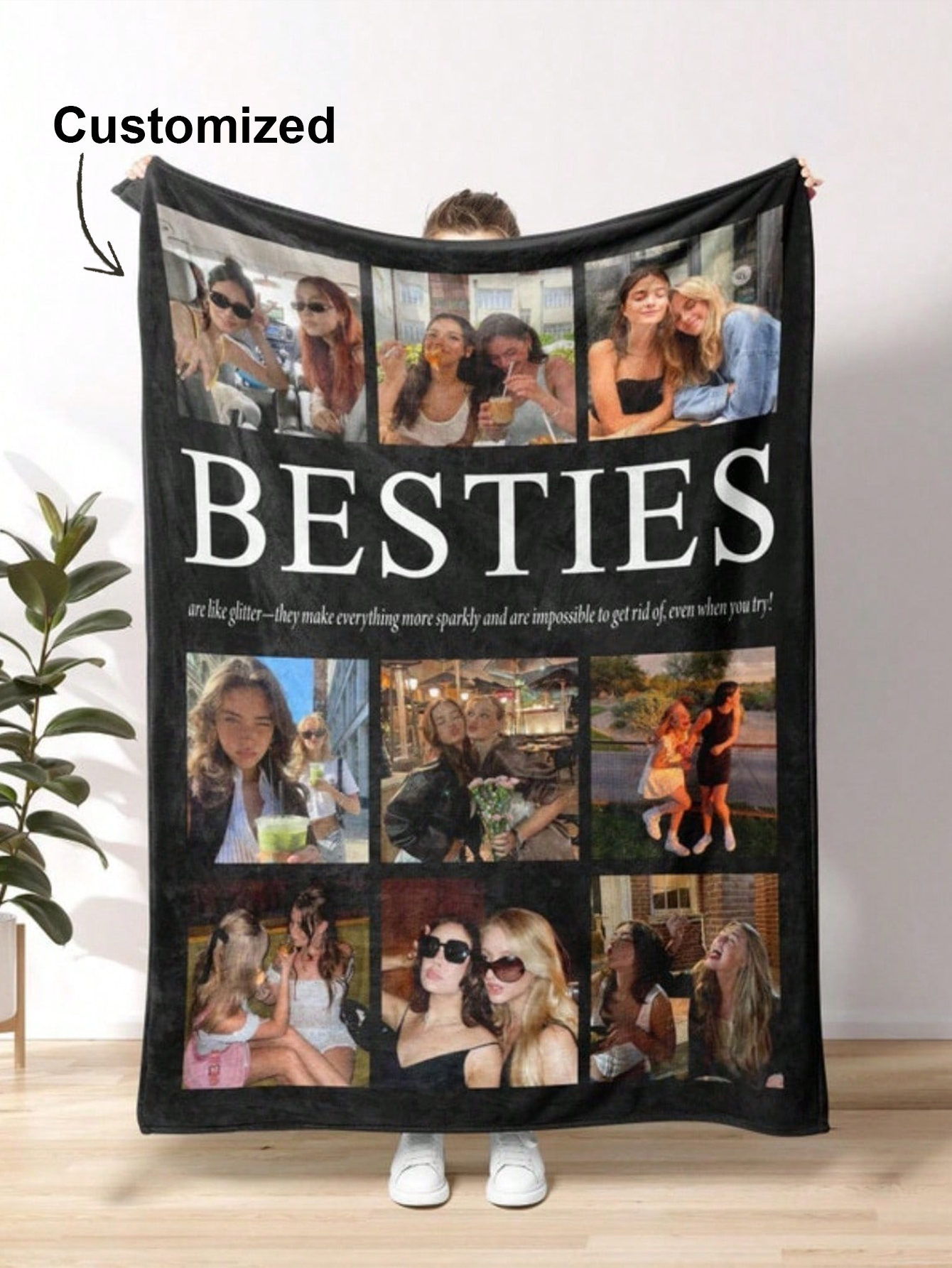 Custom Flannel Photo Blanket for Besties