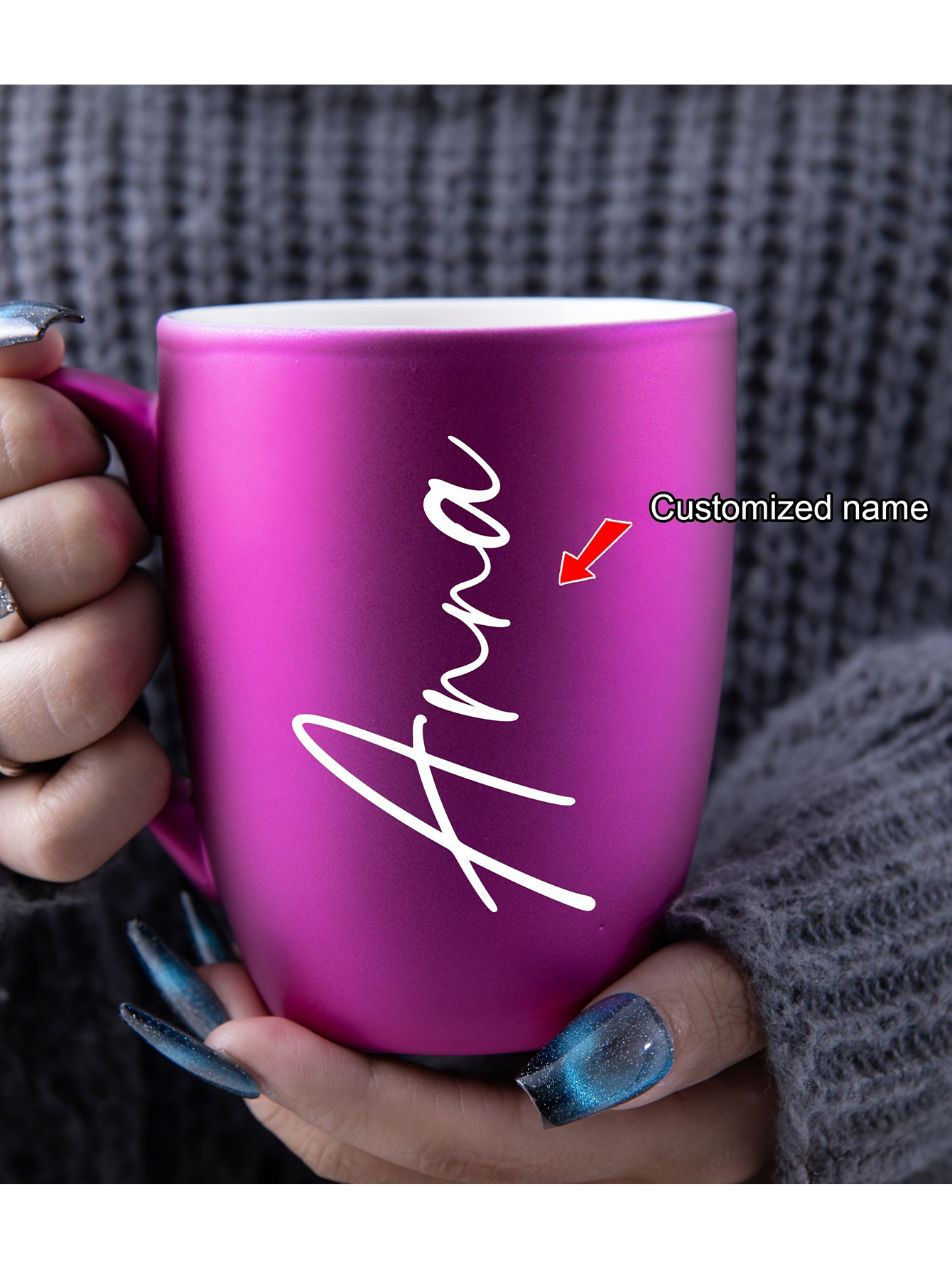 One custom drum-shaped coffee mug with a personalized name, 11 oz/320 ml ceramic coffee mug/water glass, suitable for summer and winter drinks, birthday gift, holiday gift, family gift, Mother's Day gift, unique Valentine's Day gift.
